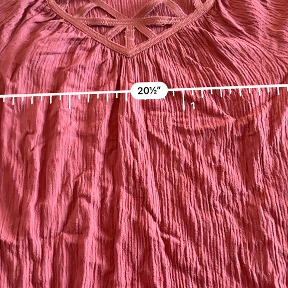 Soft Surroundings Mahdia Boho Crinkle Hot Pint Mauve Peasant Blouse Size Medium - Picture 6 of 8